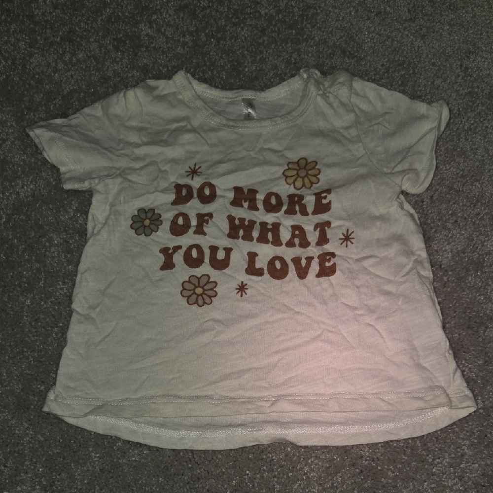 Rylee + Cru Infant Cream T-Shirt with Brown Floral Design